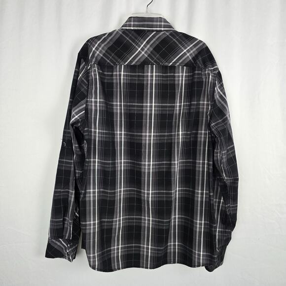 Urban Pipeline Button Down Flannel Shirt Men's M Black White Easy-Care Fabric - Picture 5 of 14